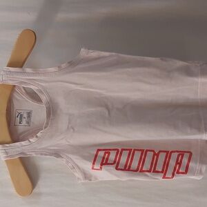 Puma Toddler Girls racerback tank top.  Pink / dark pink PUMA branding. Size 2T
